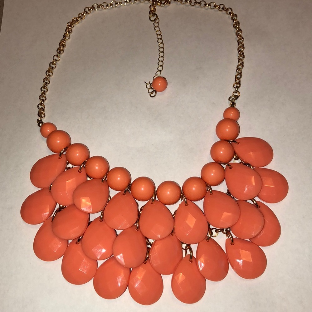 Coral Teardrop Necklace, Never Worn